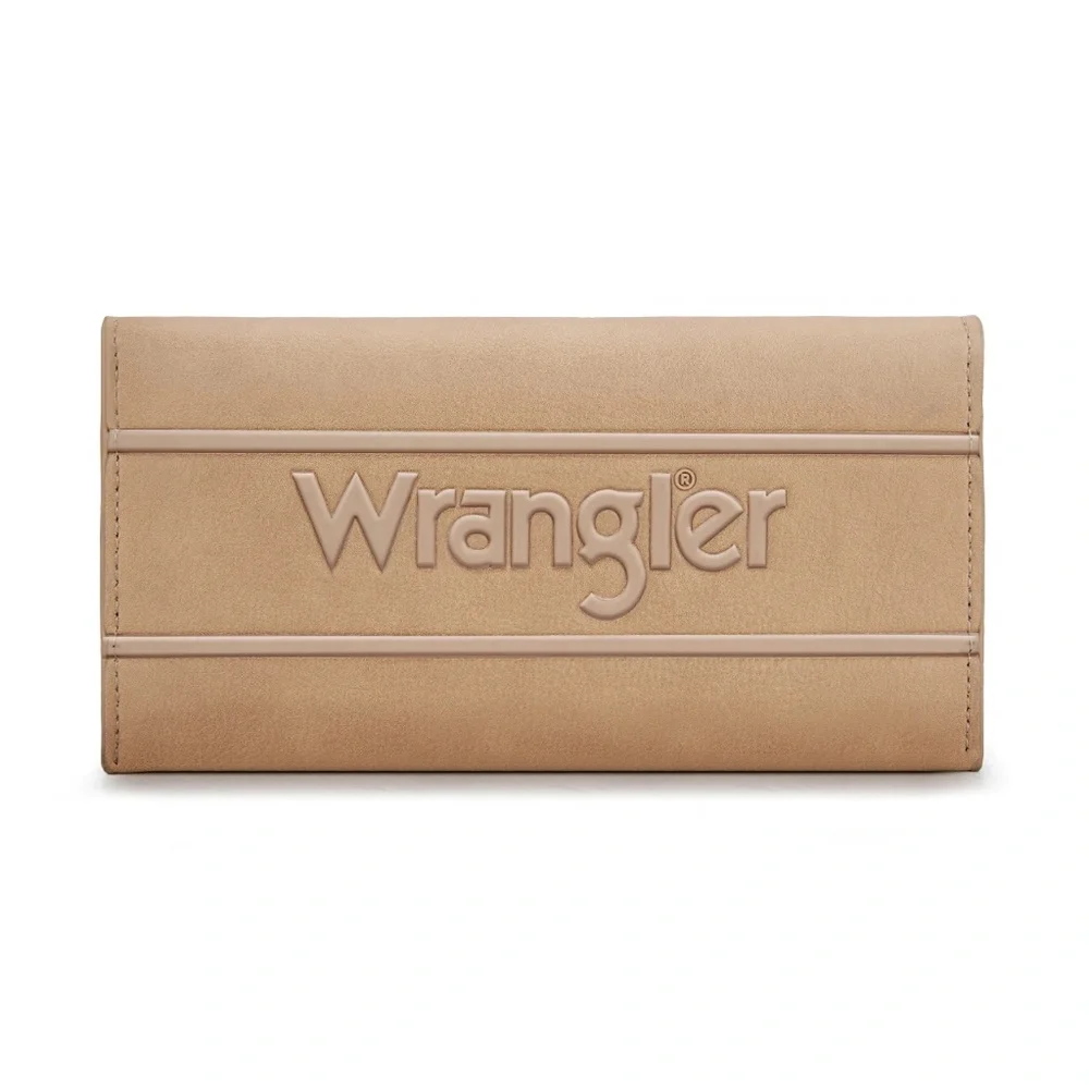 Wrangler Long Wallet with Detachable Zipper Pocket Tan